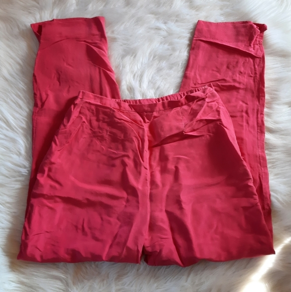 VINTAGE Silk High Waisted Pleated Pants - Picture 11 of 15